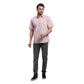 ColorPlus Men Yellow Print Comfort Fit Cotton Blend Half Sleeve Shirt