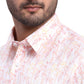ColorPlus Men Red Checks Comfort Fit Linen Half Sleeve Shirt