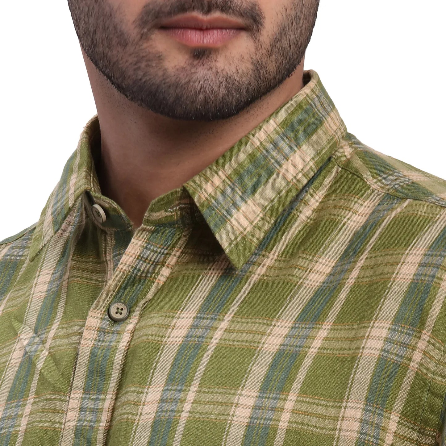ColorPlus Men Blue Print Comfort Fit Cotton Half Sleeve Shirt