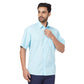 ColorPlus Men Orange Print Comfort Fit Cotton Half Sleeve Shirt