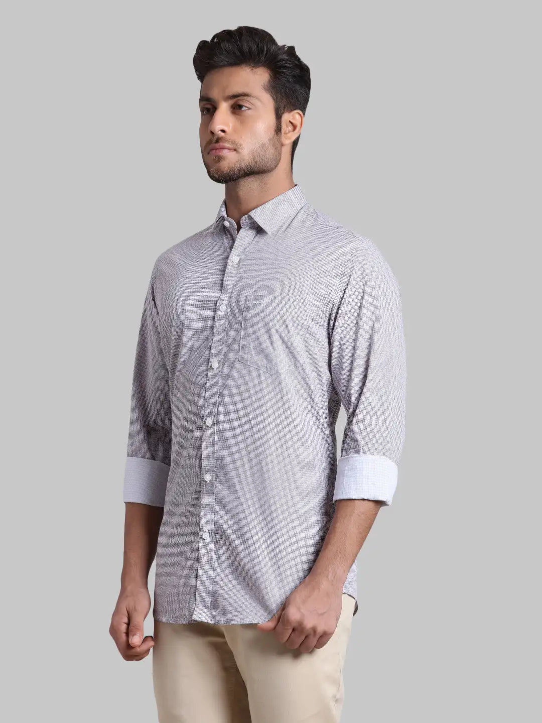 Men Regular Fit Navy Shirt
