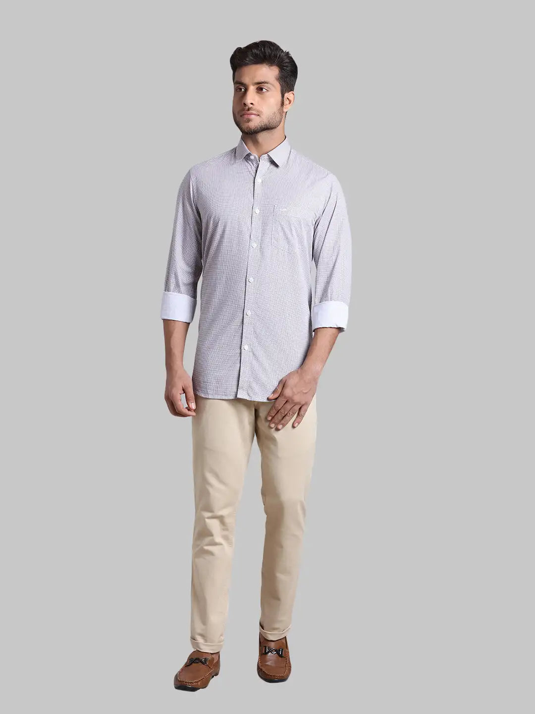 Men Regular Fit Navy Shirt