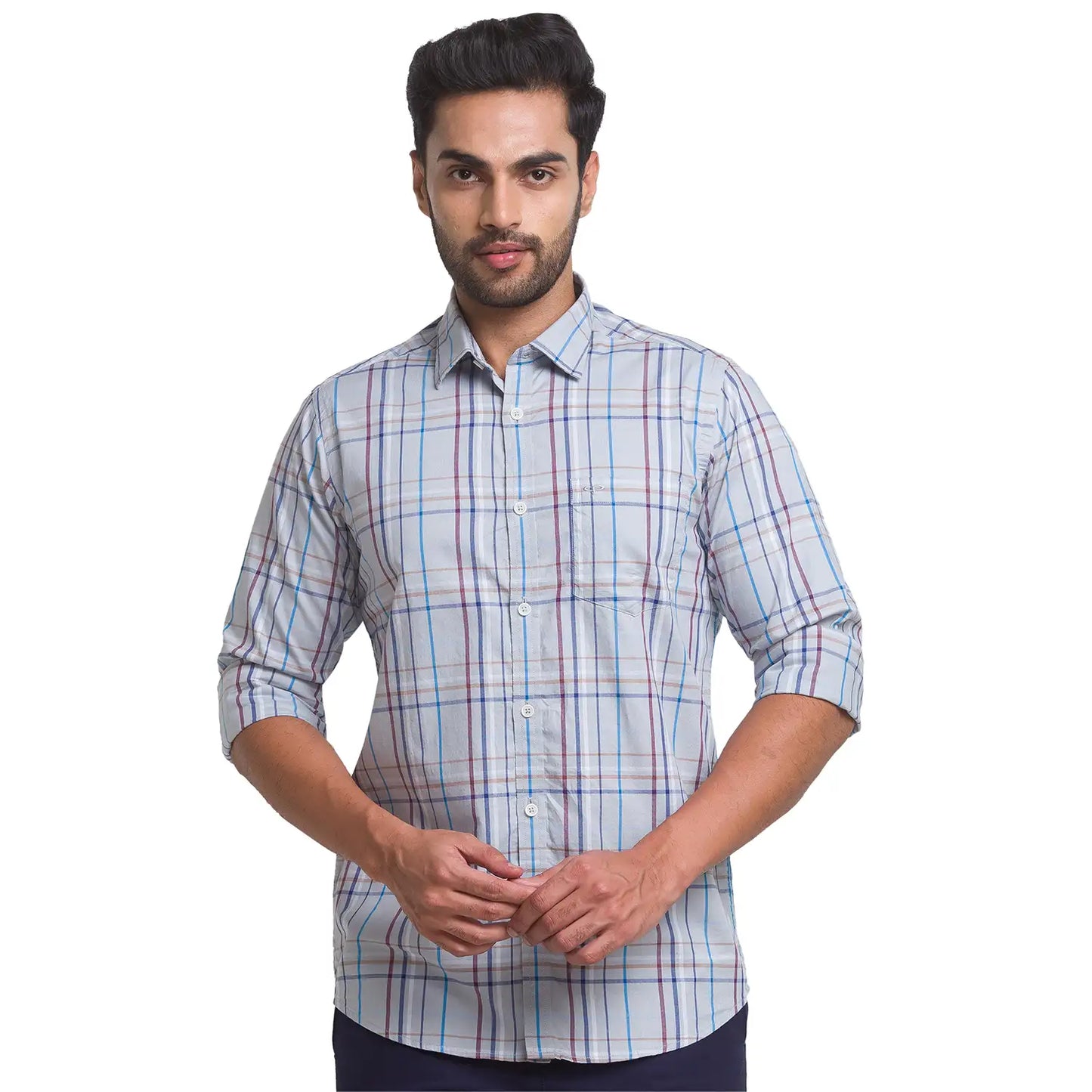 Men Contemporary Fit Dark Red Shirt