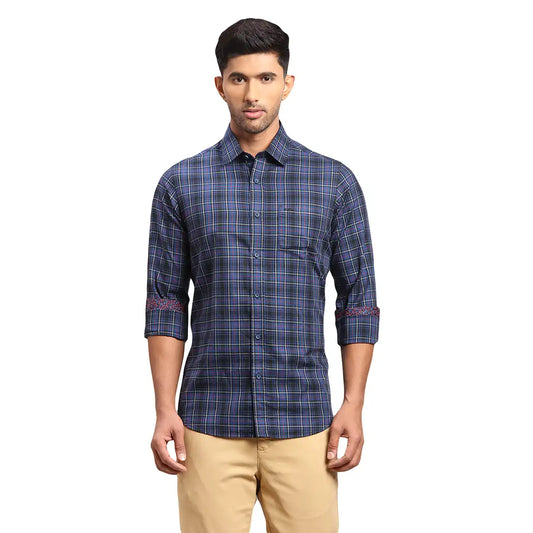 Men Contemporary Fit Dark Red Shirt