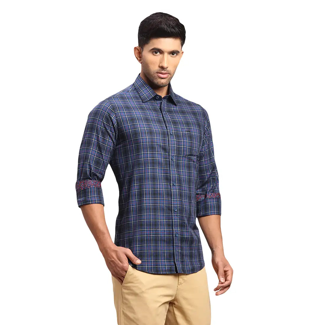 Men Contemporary Fit Dark Red Shirt