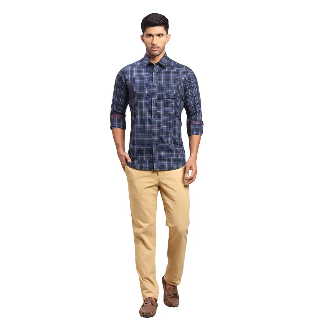 Men Contemporary Fit Dark Red Shirt