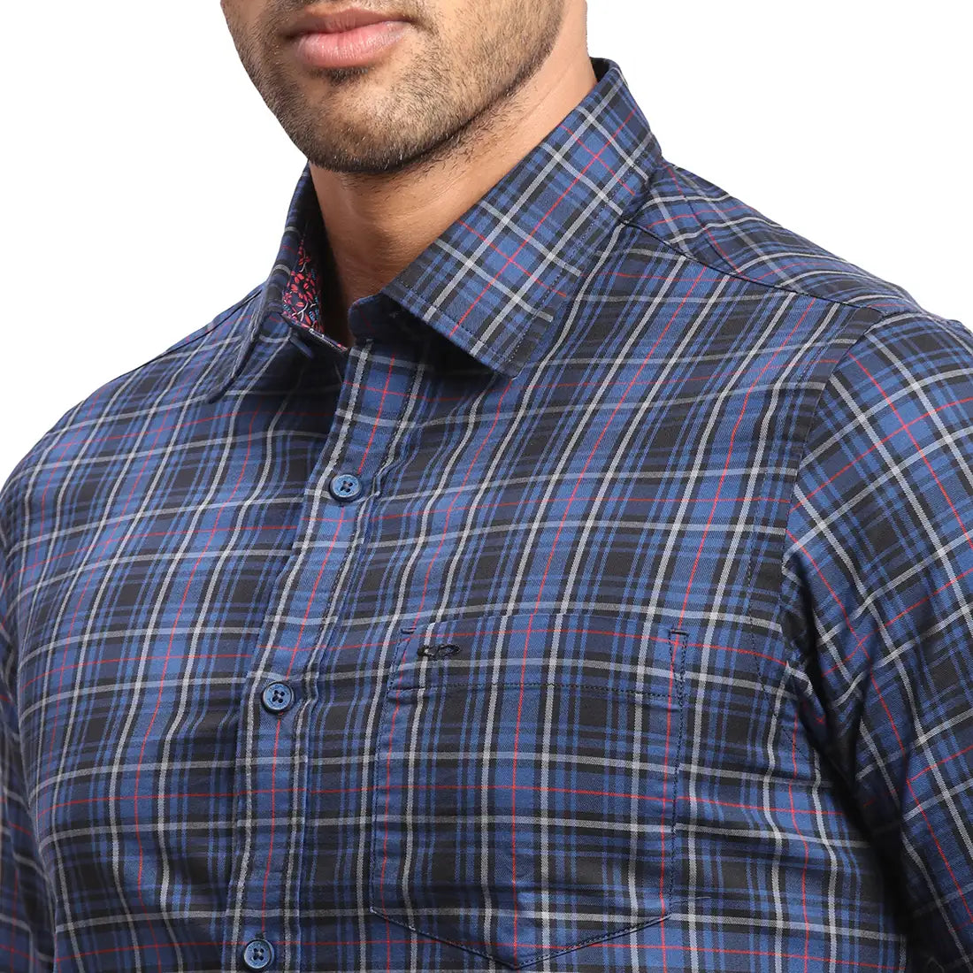Men Contemporary Fit Dark Red Shirt