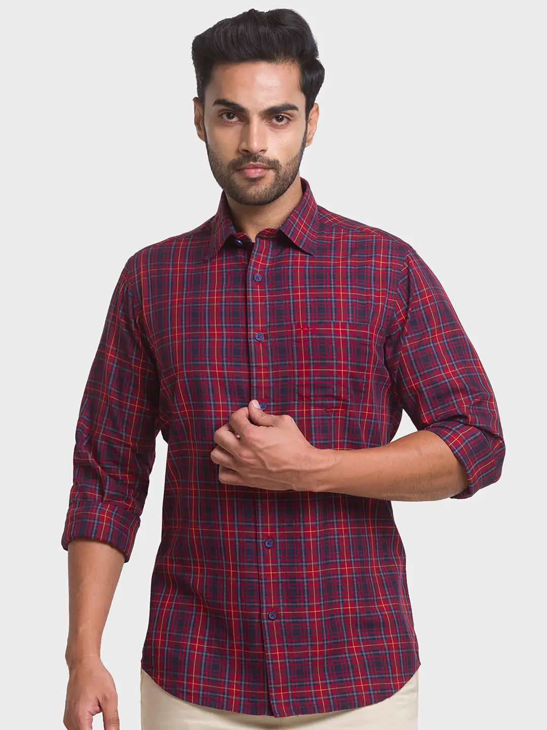 Men Contemporary Fit Medium Yellow Shirt