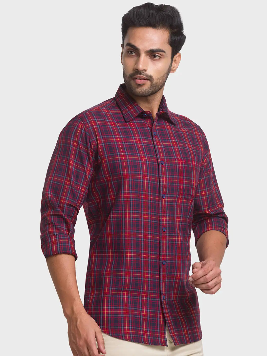Men Contemporary Fit Medium Yellow Shirt