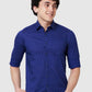 Men Contemporary Fit Blue Shirt