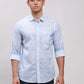 ColorPlus Men Blue Checks Tailored Fit Cotton Full Sleeve Cut Away Collar Shirt