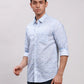 ColorPlus Men Blue Checks Tailored Fit Cotton Full Sleeve Cut Away Collar Shirt