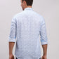 ColorPlus Men Blue Checks Tailored Fit Cotton Full Sleeve Cut Away Collar Shirt