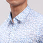 ColorPlus Men Blue Checks Tailored Fit Cotton Full Sleeve Cut Away Collar Shirt