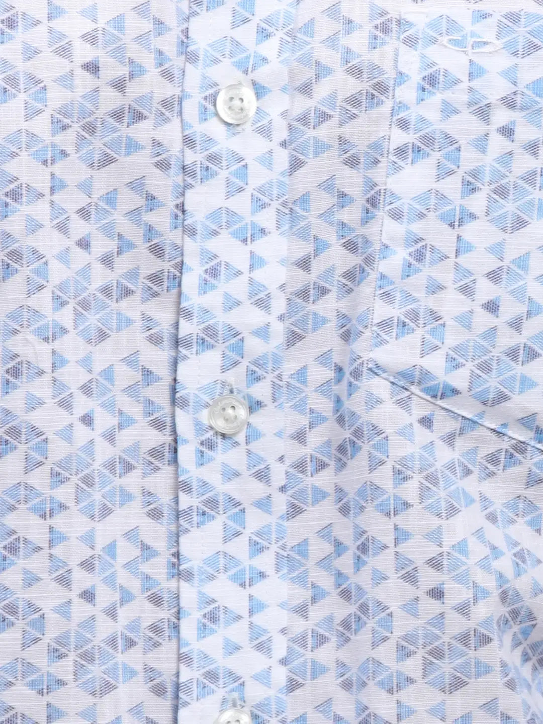 ColorPlus Men Blue Checks Tailored Fit Cotton Full Sleeve Cut Away Collar Shirt