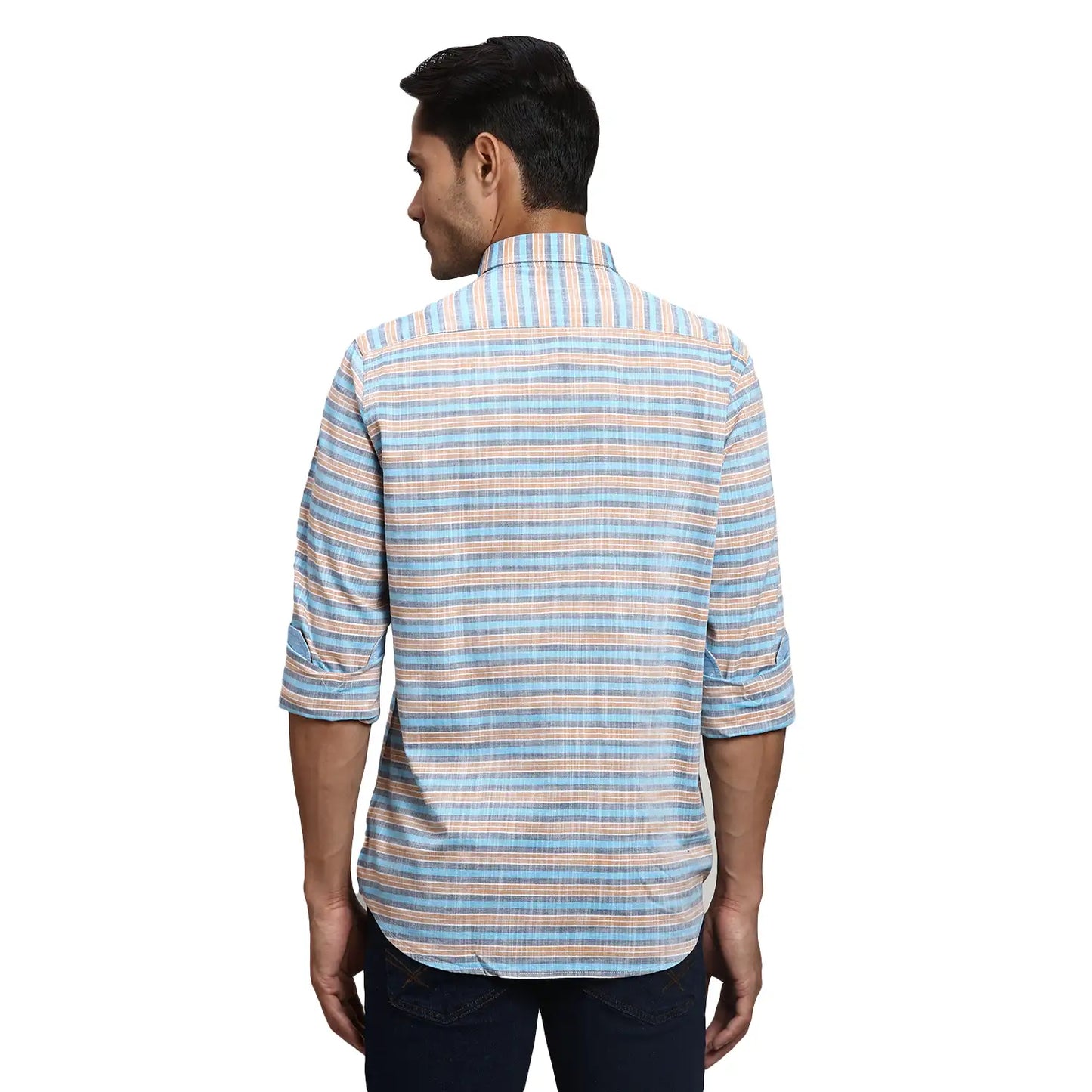 Men Slim Fit Blue Shirt