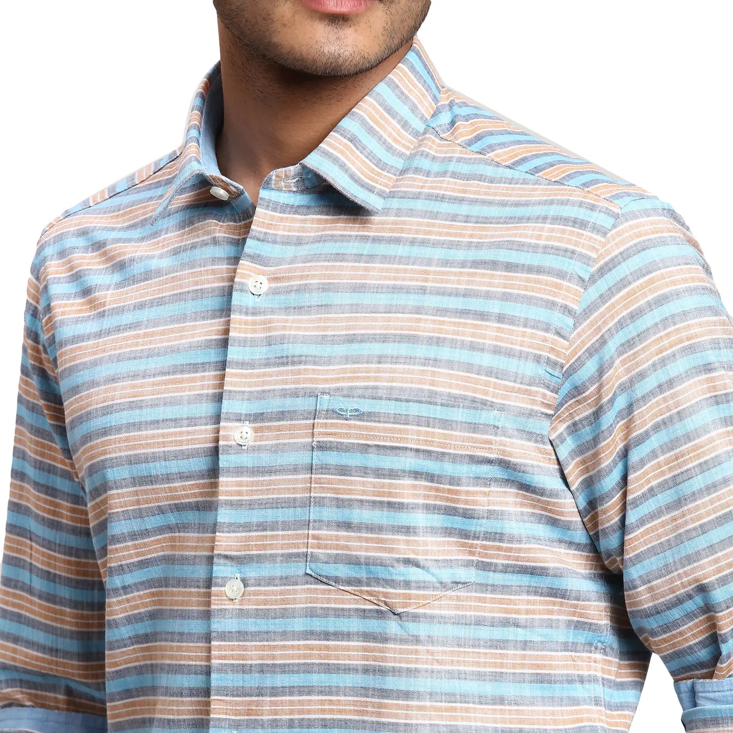 Men Slim Fit Blue Shirt