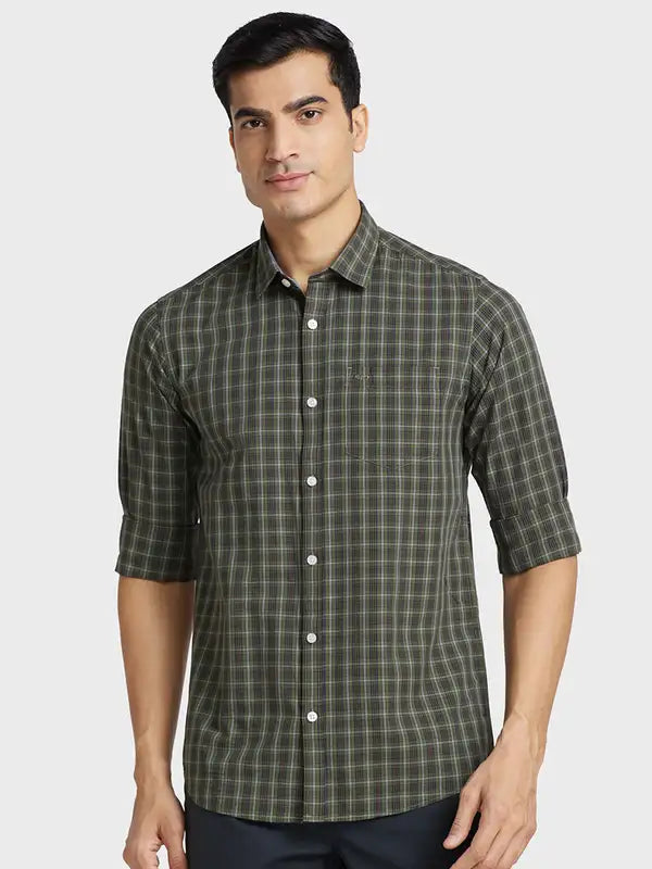 Men Tailored Fit Light Grey Shirt