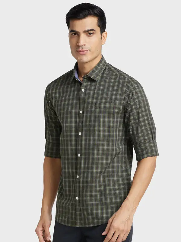 Men Tailored Fit Light Grey Shirt