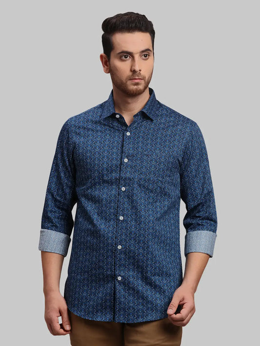 Men Regular Fit Blue Shirt