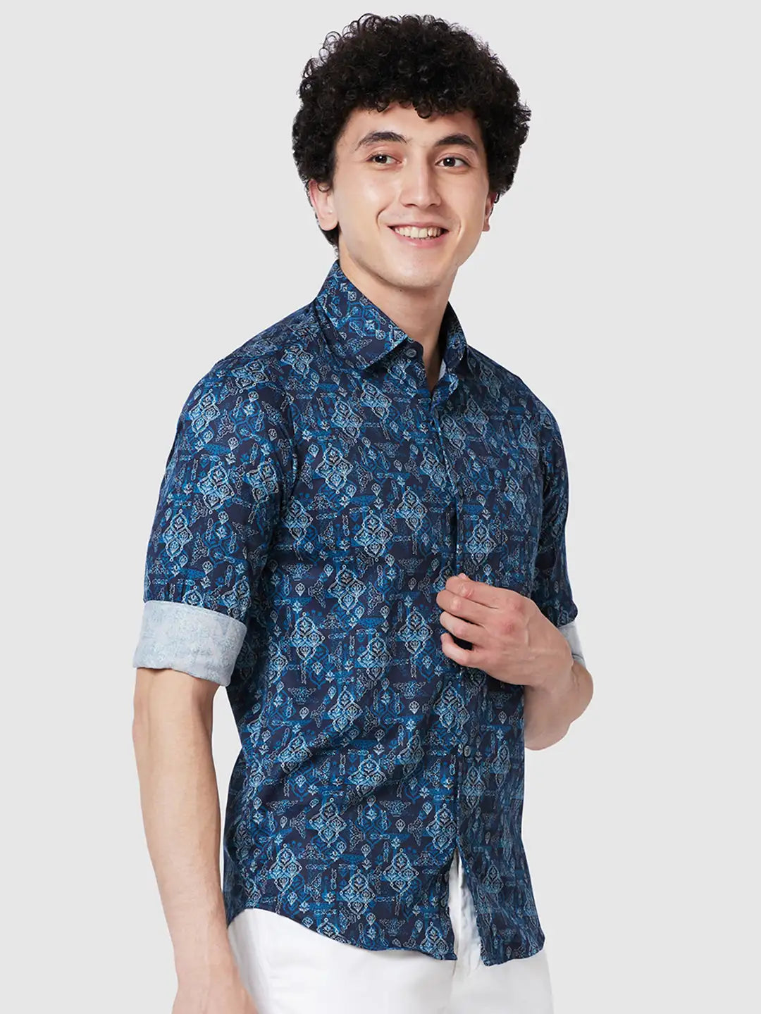 Men Contemporary Fit Yellow Shirt