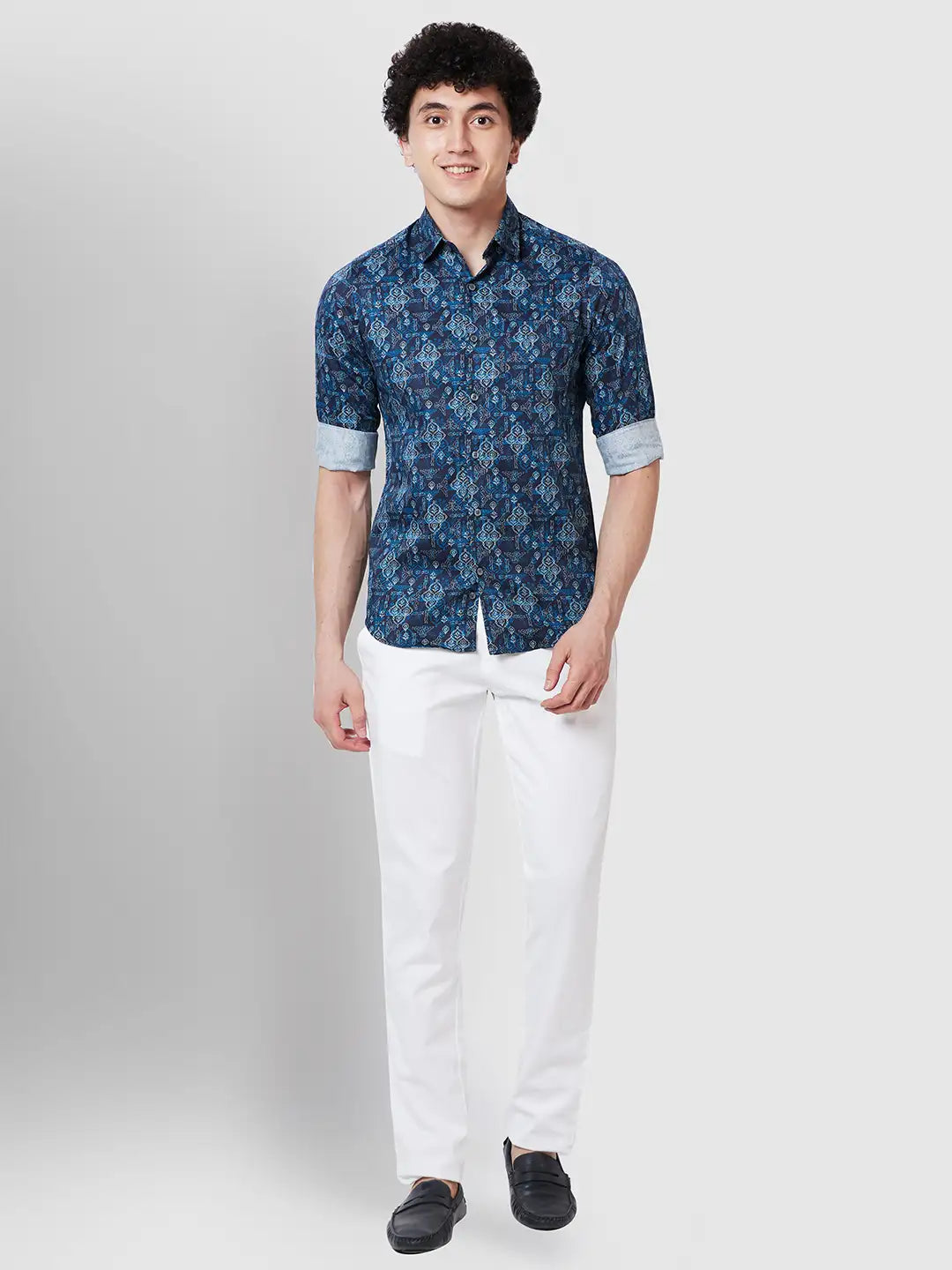 Men Contemporary Fit Yellow Shirt