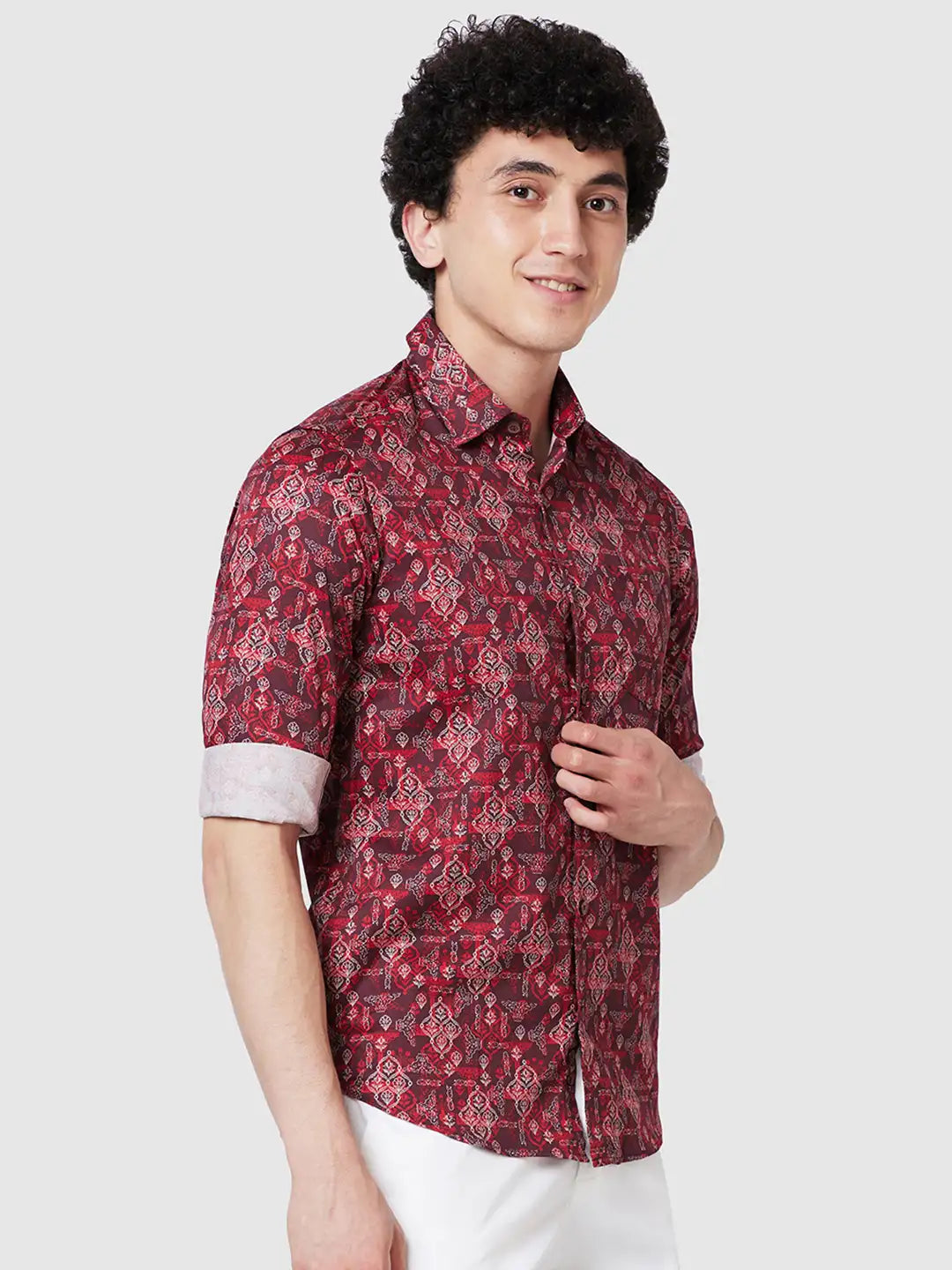 Men Contemporary Fit Blue Shirt