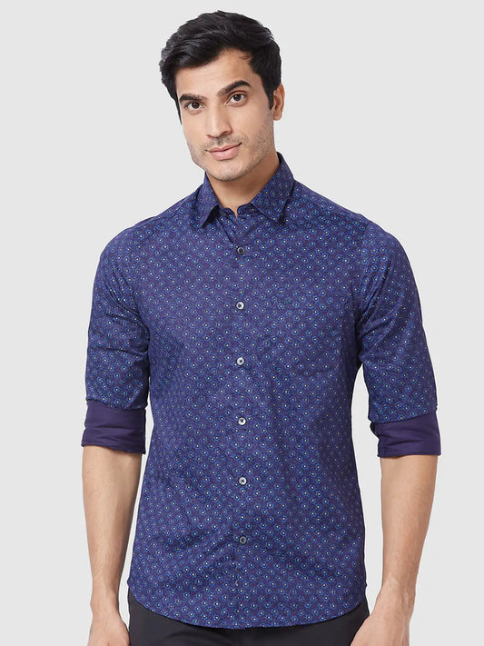 Men Regular Fit Violet Shirt