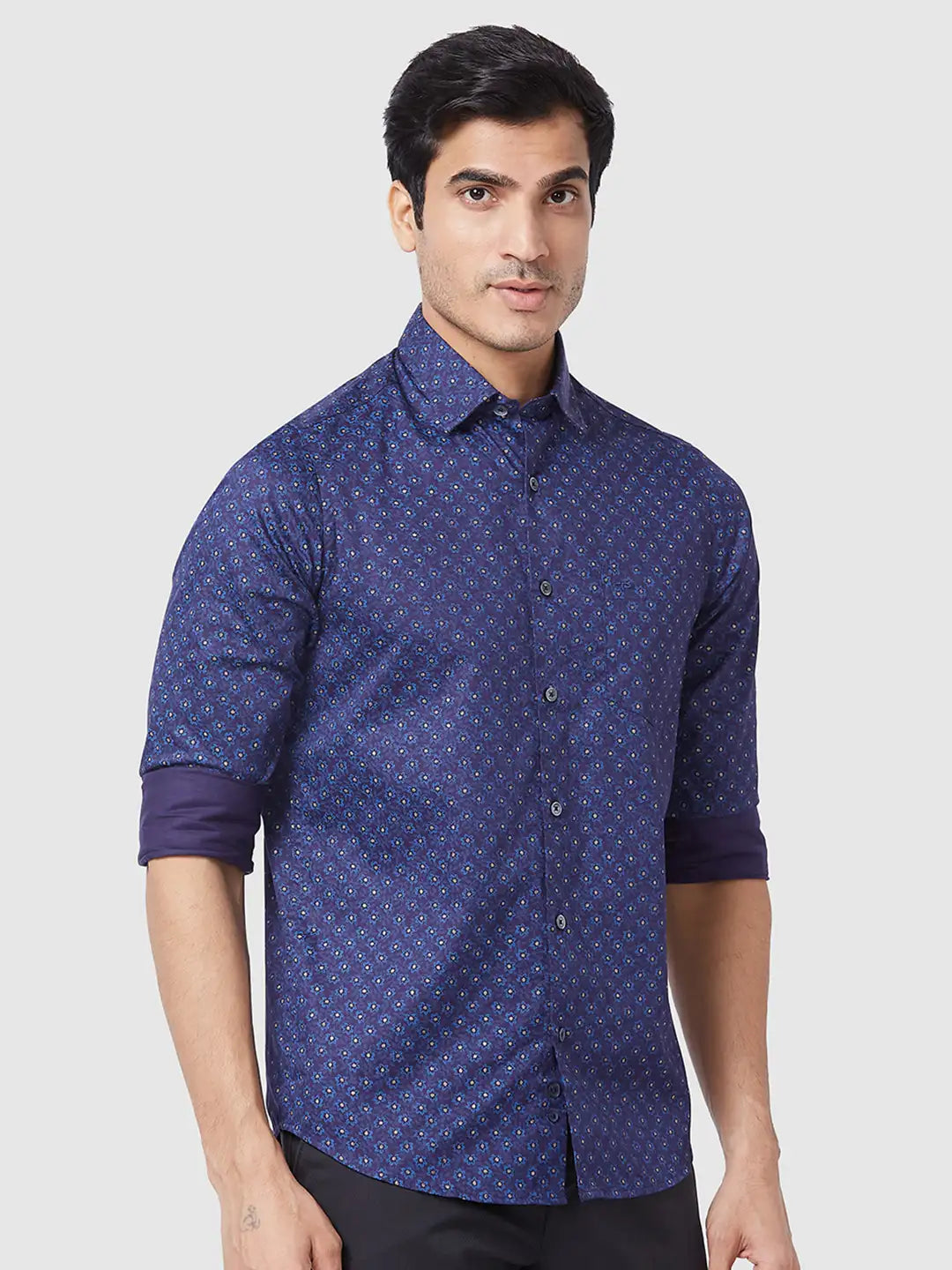 Men Regular Fit Violet Shirt