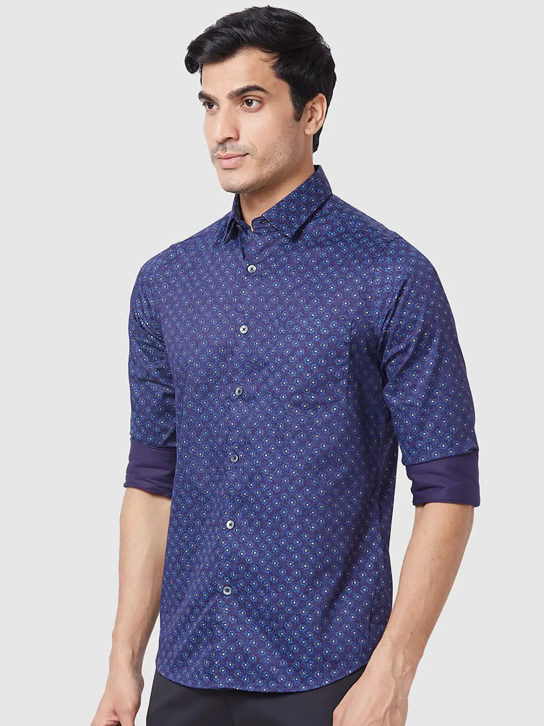 Men Regular Fit Violet Shirt