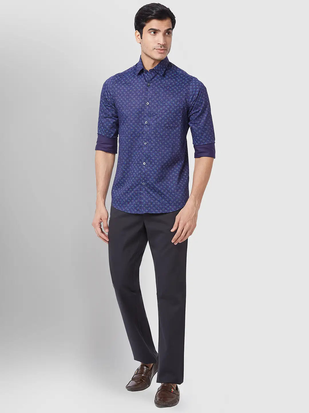 Men Regular Fit Violet Shirt