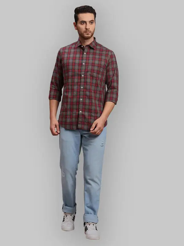 Men Tailored Fit Blue Shirt