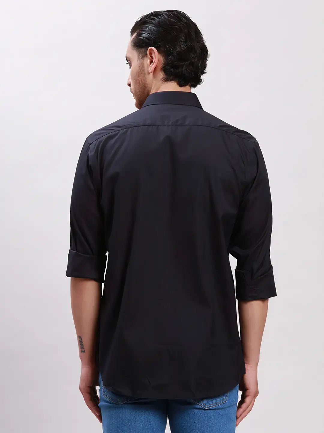 Men Yellow Tailored Fit Solid Cotton Full Sleeves Shirts