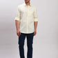 Men Blue Tailored Fit Solid Cotton Full Sleeves Shirts
