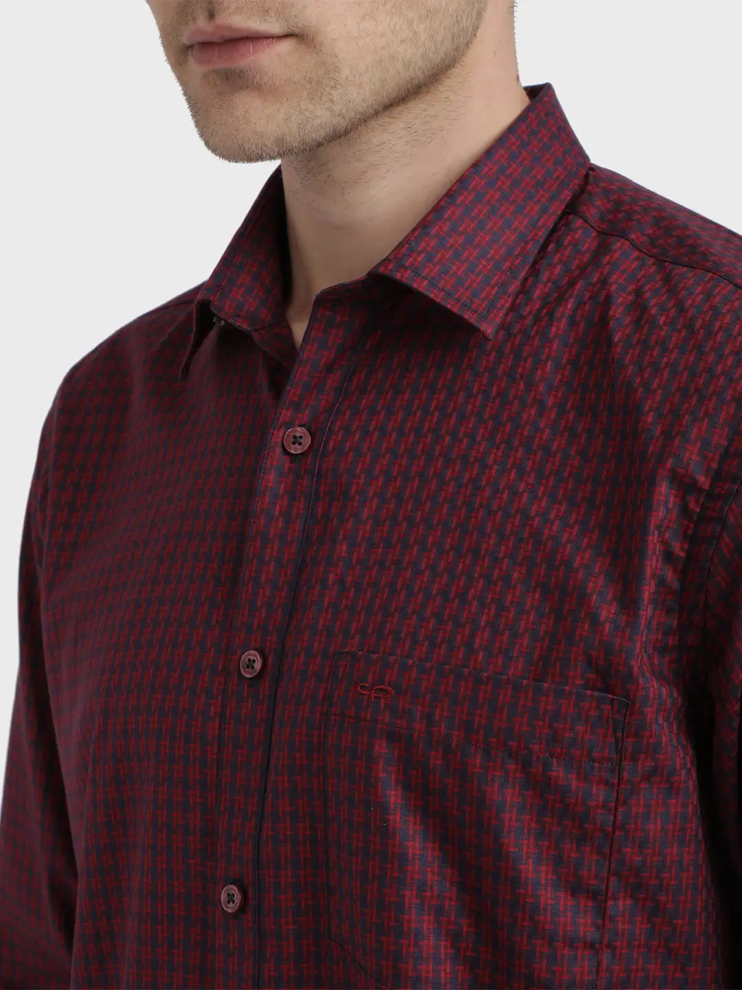 Men Red Tailored Fit Checks Cotton Full Sleeve Shirts – MyRaymond