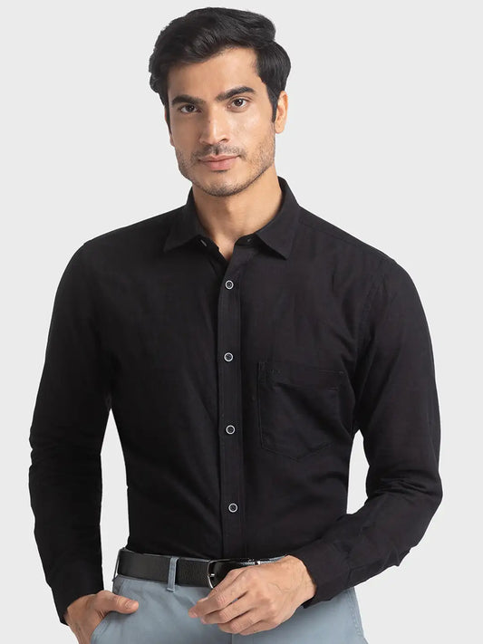 Men Tailored Fit Dark Blue Shirt