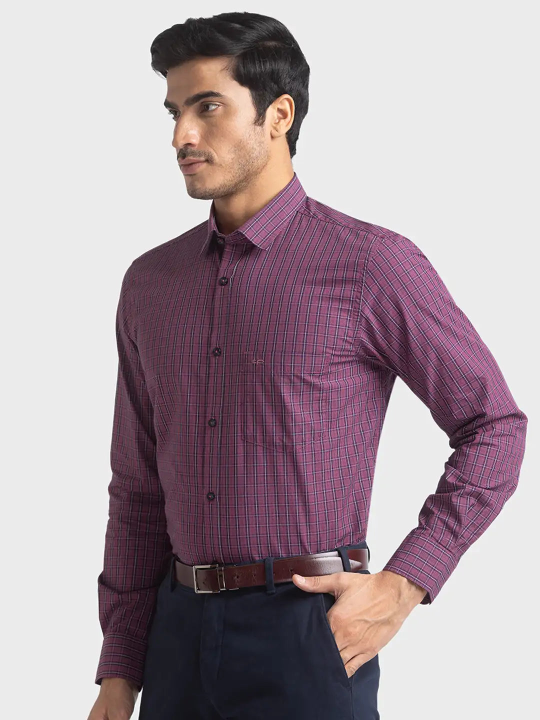 Men Tailored Fit Medium Fawn Shirt