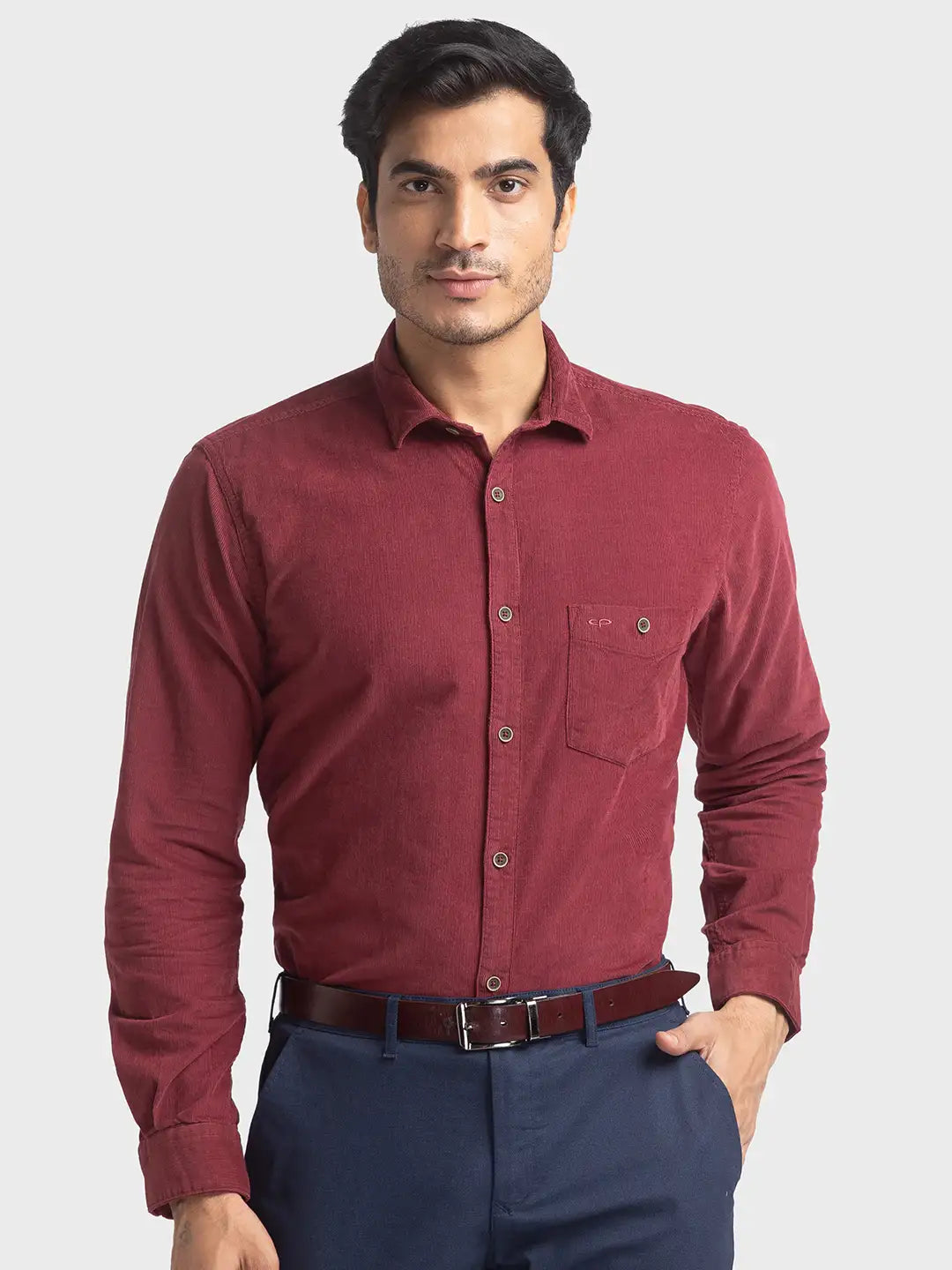 Men Tailored Fit Medium Blue Shirt