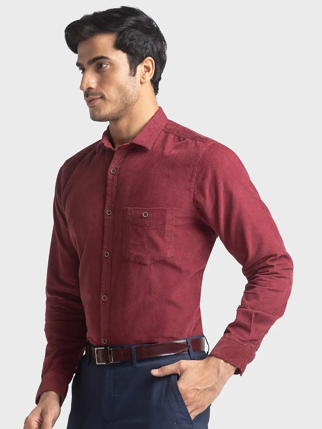 Men Tailored Fit Medium Blue Shirt