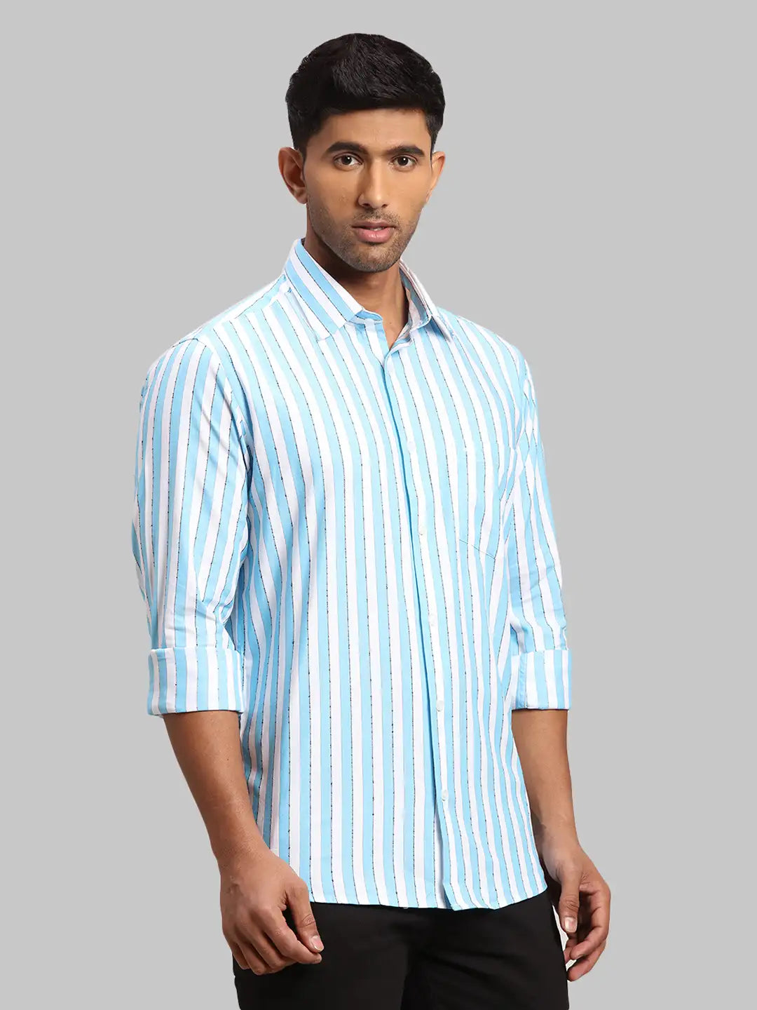 Men Tailored Fit Medium Green Shirt