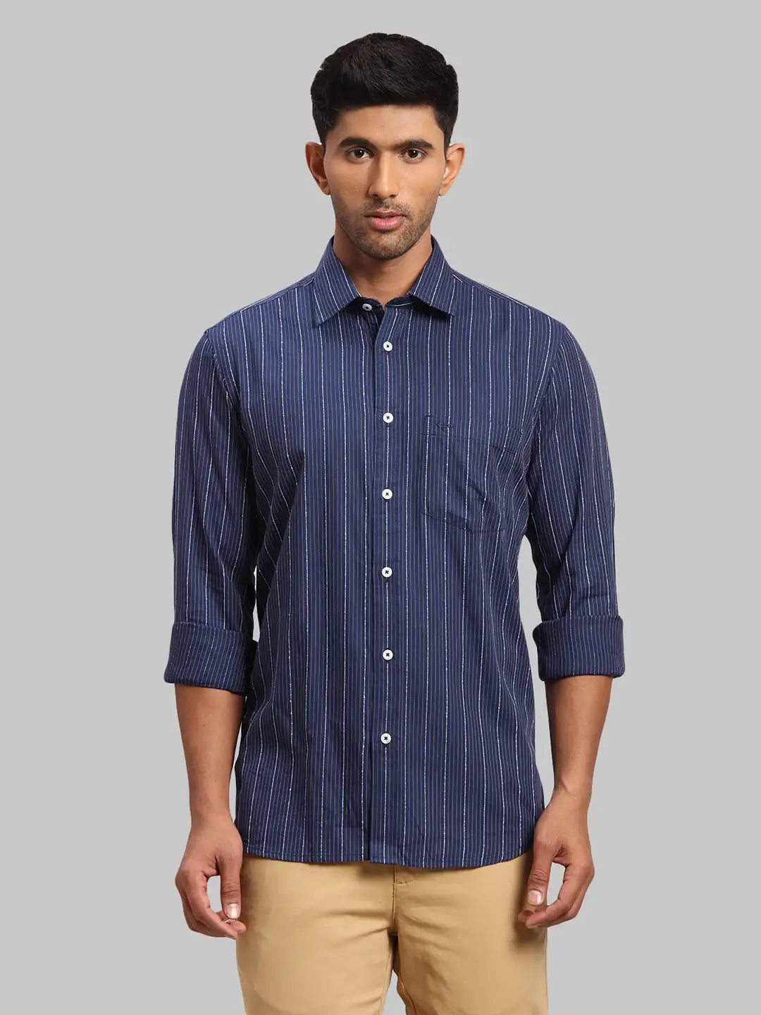 Men Tailored Fit Medium Blue Shirt