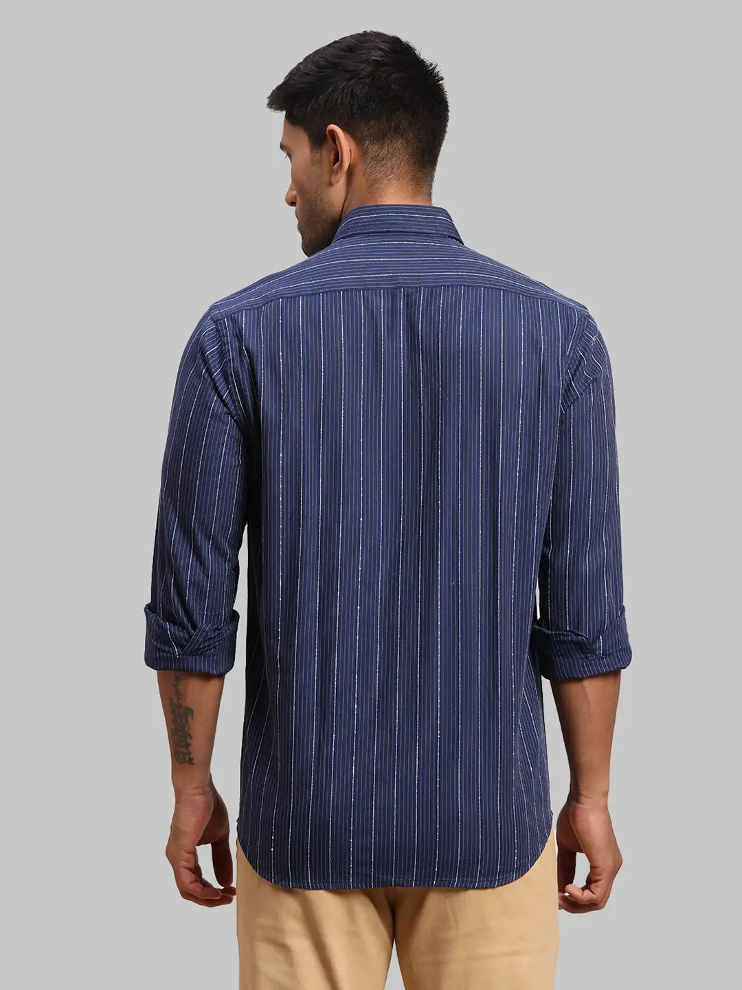 Men Tailored Fit Medium Blue Shirt