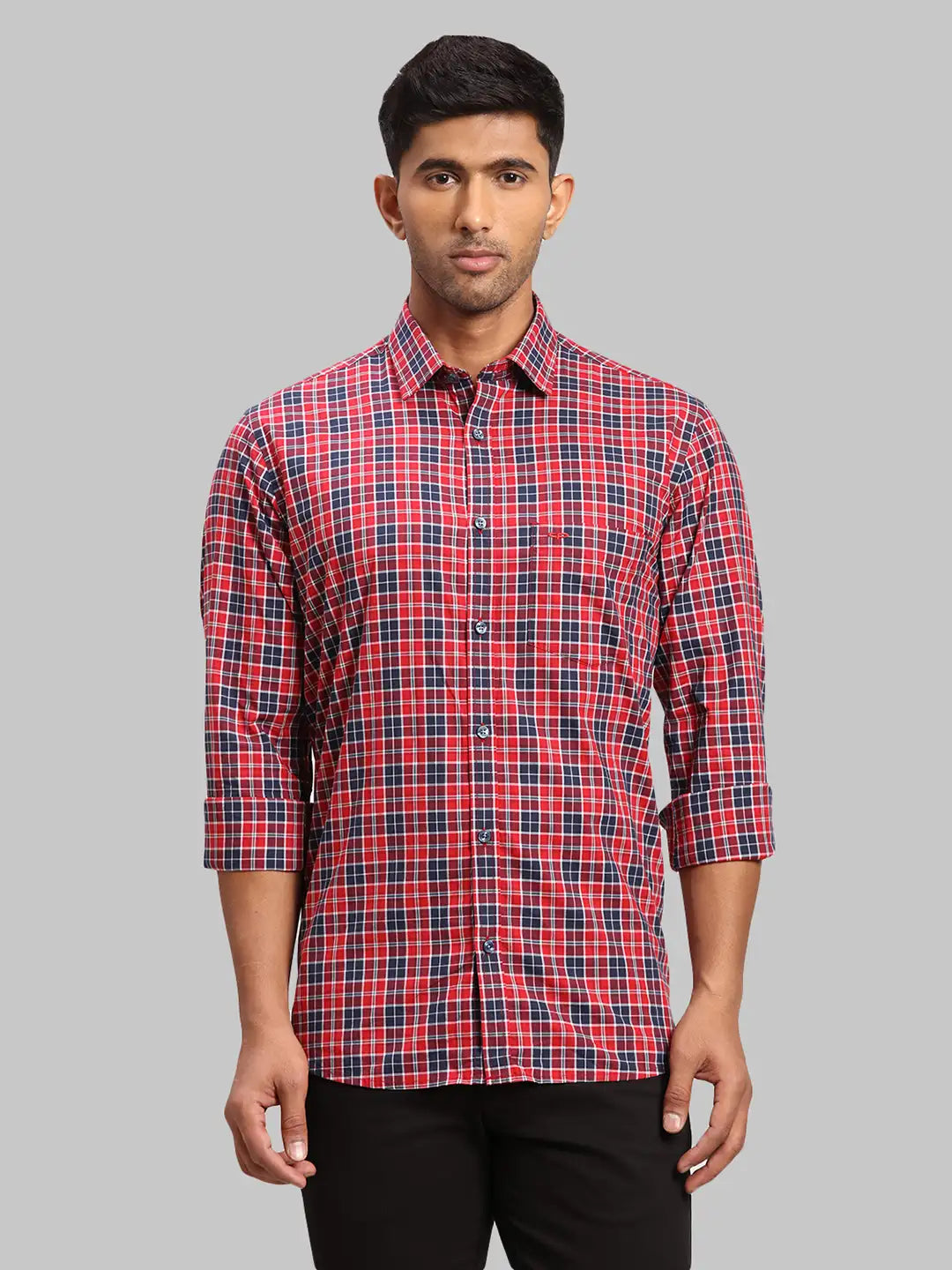 Men Tailored Fit Dark Green Shirt