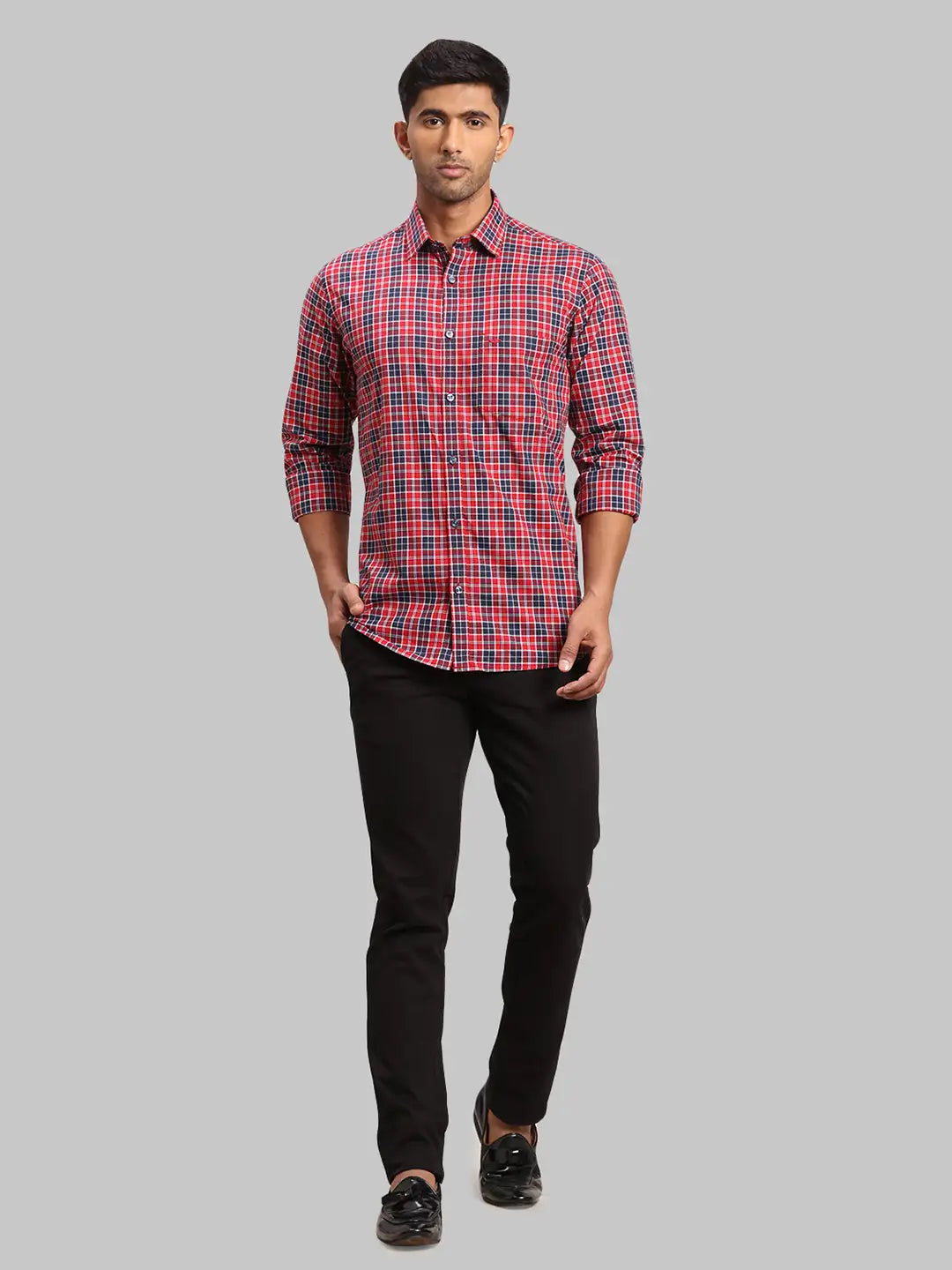 Men Tailored Fit Dark Green Shirt