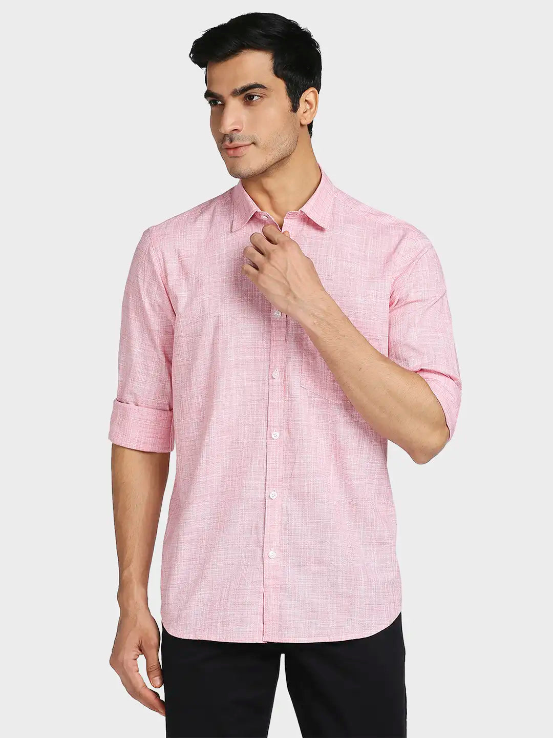 Men Tailored Fit Medium Blue Shirt