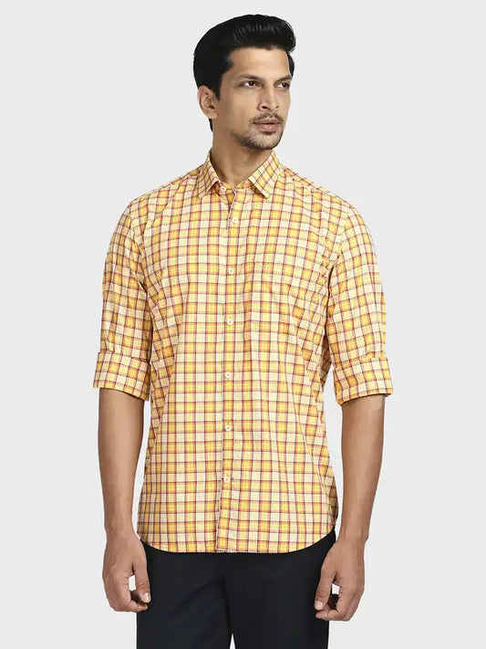 Men Tailored Fit Medium Green Shirt