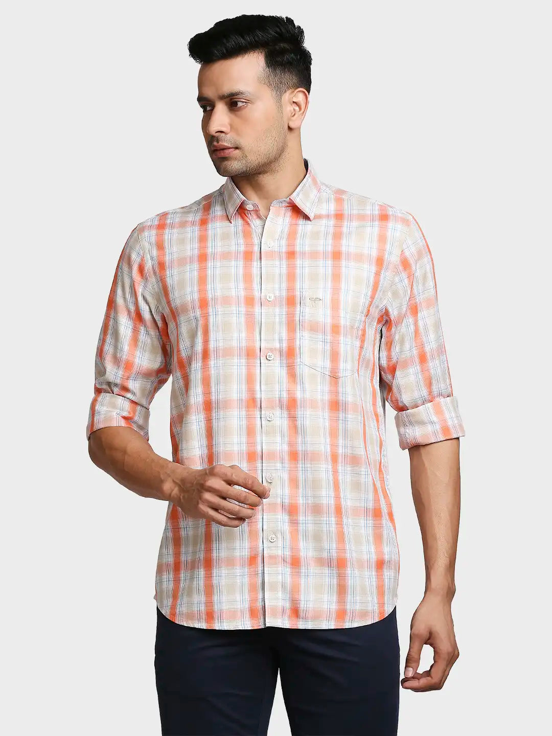 Men Tailored Fit Medium Green Shirt