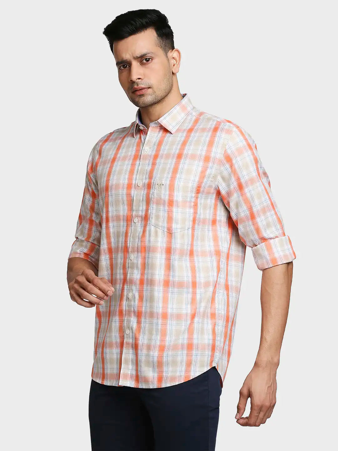 Men Tailored Fit Medium Green Shirt