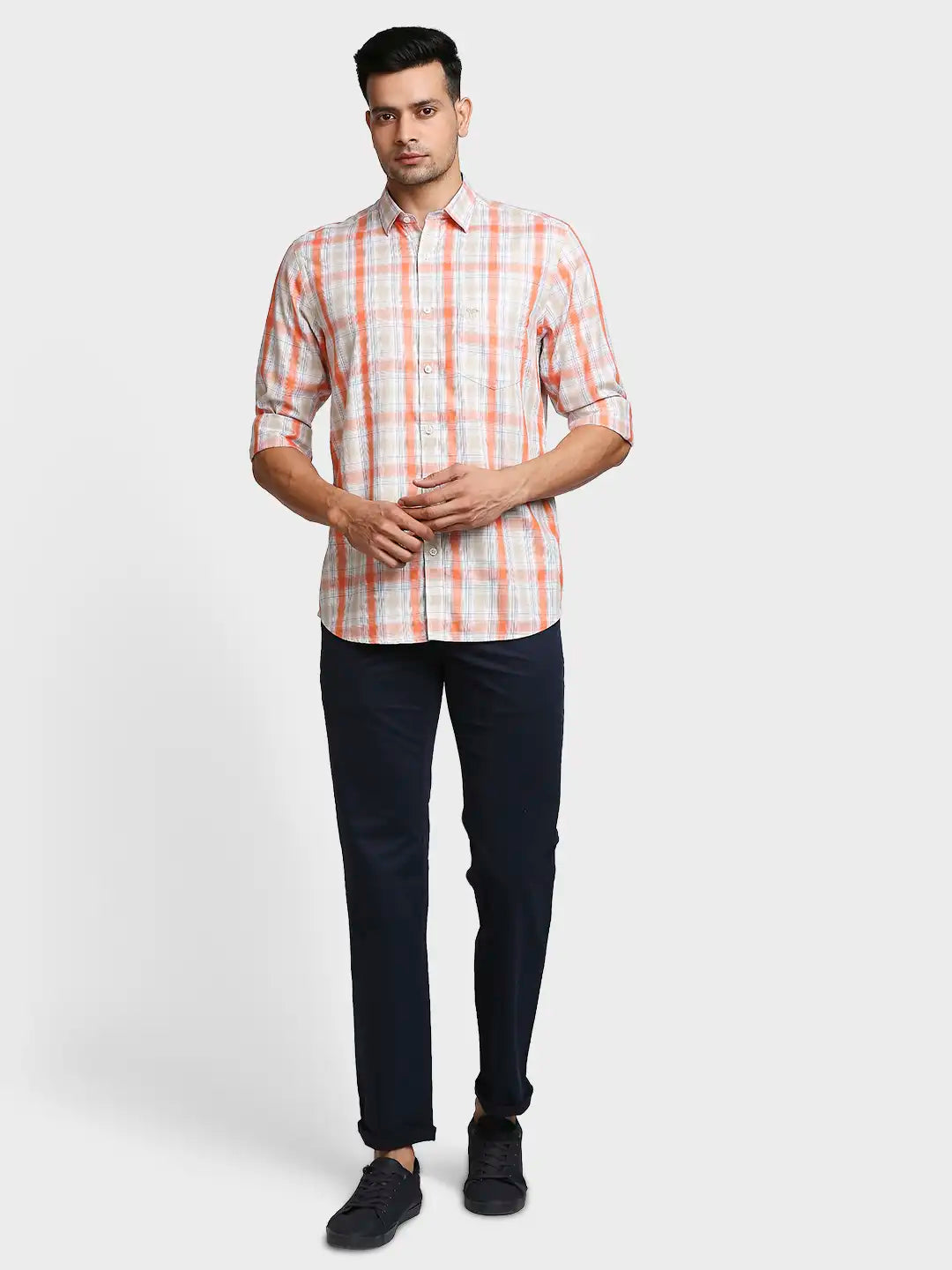 Men Tailored Fit Medium Green Shirt