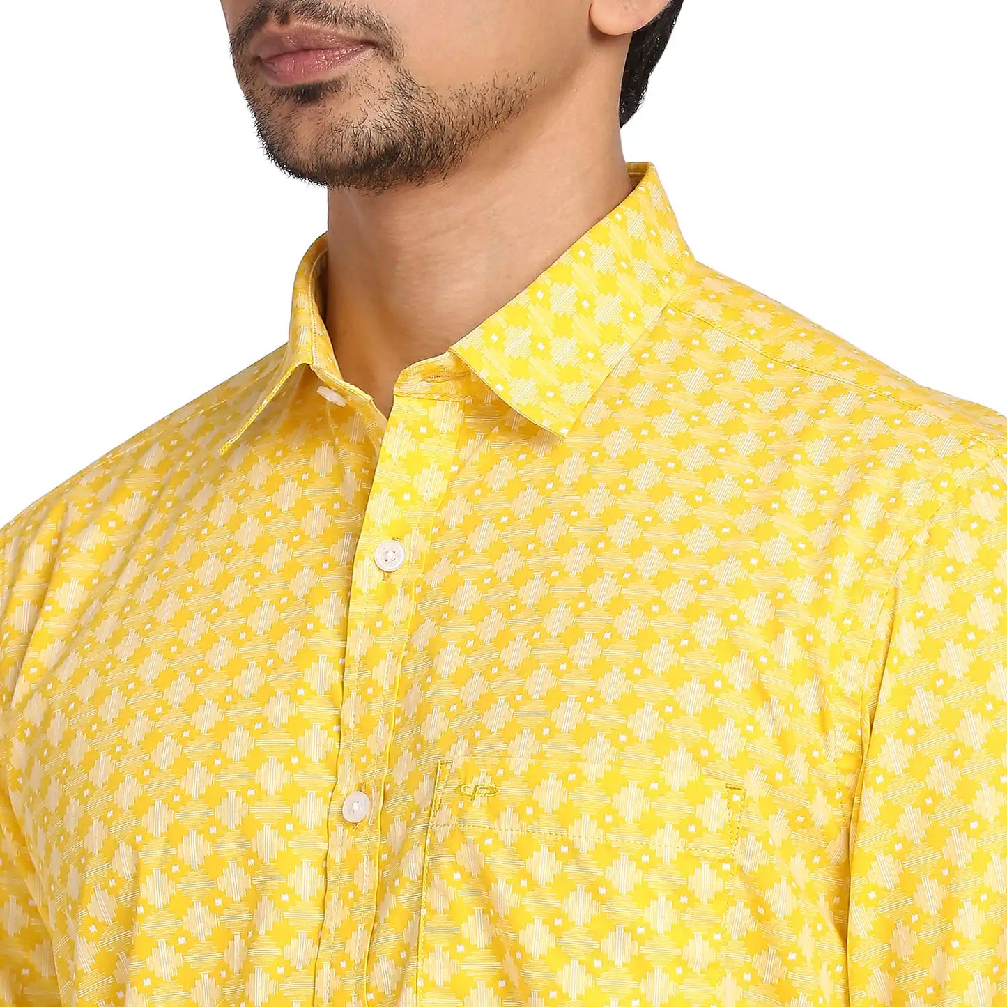 Men Tailored Fit Medium Green Shirt
